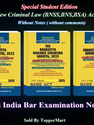 COMBO SET OF 3 BOOKS BNSS, BNS, BSA WITHOUT NOTES & WITHOUT COMMENTS FOR ALL INDIA BAR EXAMINATION