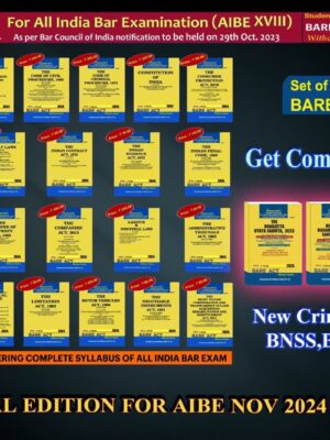 BARE ACT FOR All India Bar Exam (AIBE) Set of 22+3 Books  (GET COMPLIMENTRY NEW CRIMINAL LAW 2023 BNSS,BNS,BSA ) EDITION 2025