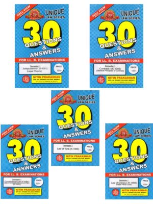 Unique law series 30 Q & A for LLB Examination 1st Semester COMBO (Constitutional law of India-1, Contract -1, Jurisprudence-1, Law of Crimes)