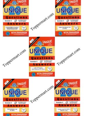 Unique law series 20 Q & A for LLB Examination 3rd Semester COMBO (Administrative Law, Family Law-II, Publica International Law, professional ethics, law of property and easement) Hindi 2023